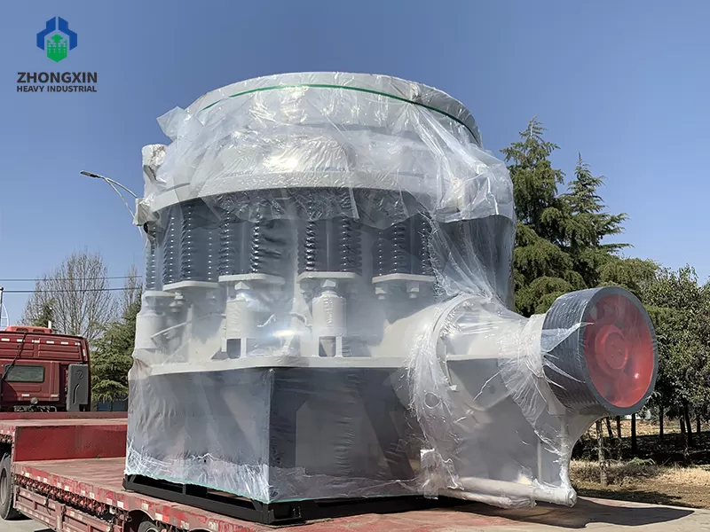 Stone cone crusher being shipped from factory for river stone crushing plant