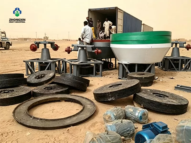Gold Wet Pan Mill operating in small-scale mining project