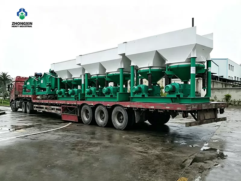 Jig Concentrator packed and ready for shipment from mining equipment factory