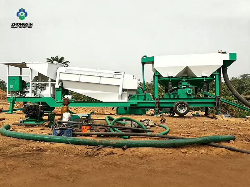 Jig Concentrator working in ore processing plant for gold recovery