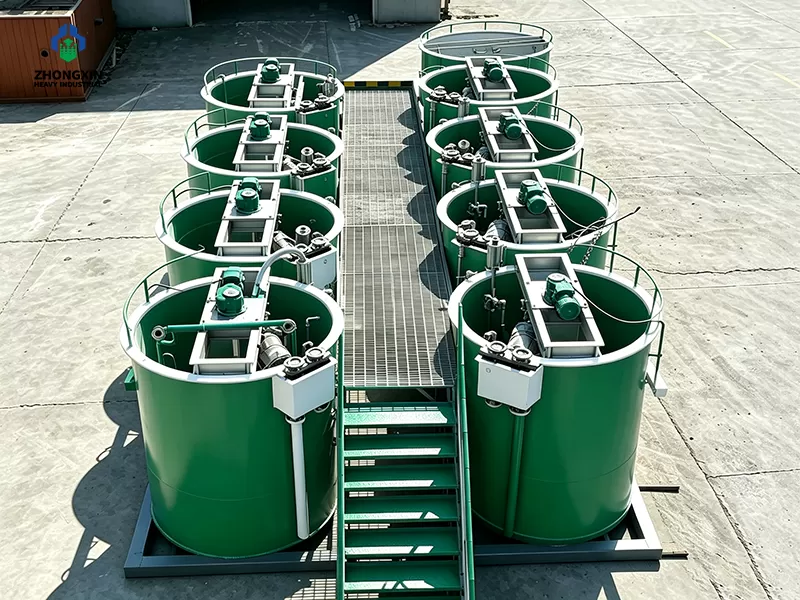 Completed mineral thickener unit with driving mechanism displayed in Jiaozuo Zhongxin workshop