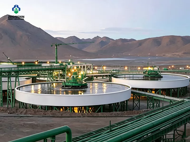 Large-diameter peripheral drive ore thickener installed in large-scale open-pit mining operations