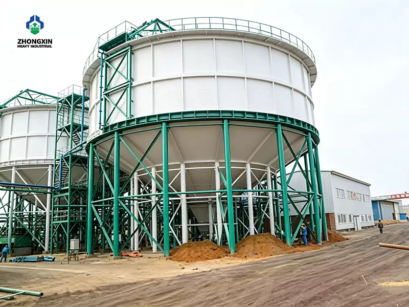 Overall view of a complete gold CIL leaching plant with multiple thickener tanks by Jiaozuo Zhongxin