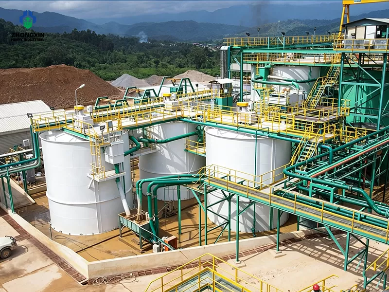 Aerial view of a complete mineral processing plant featuring high-efficiency thickeners by Jiaozuo Zhongxin
