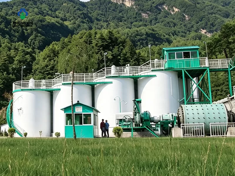 Overall iron ore beneficiation line with large thickener system for slurry thickening and water reuse