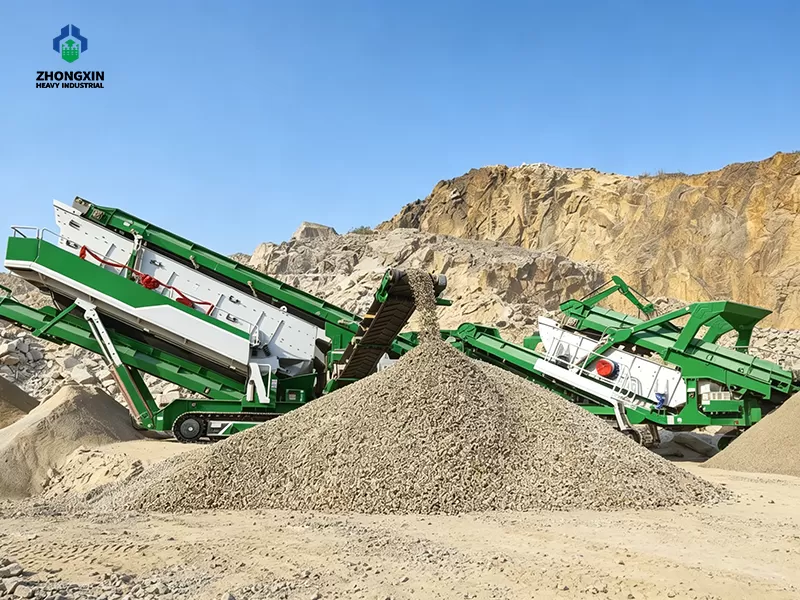 Crawler mobile crushing and screening plant for artificial sand production in mining