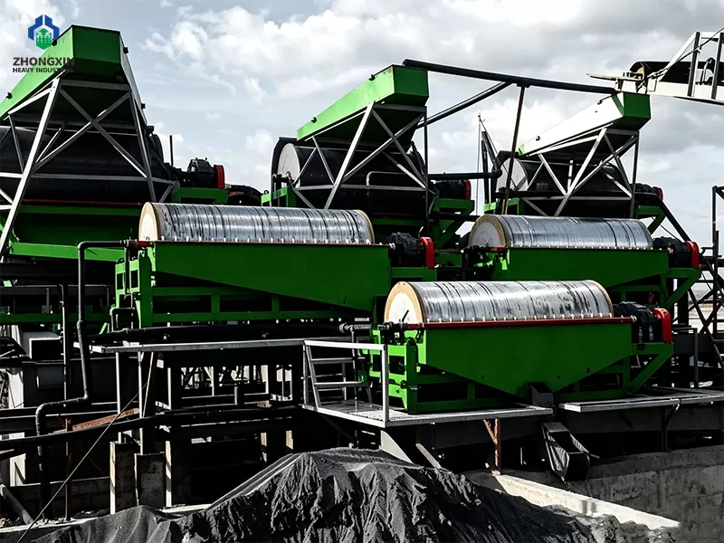 Customized wet drum magnetic separation equipment side profile