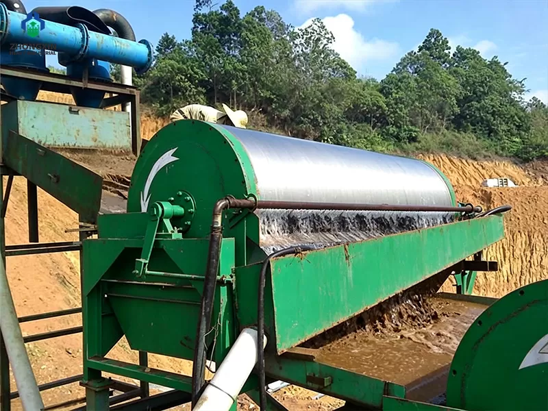 CTB semi-counter-current wet drum magnetic separator for iron ore roughing