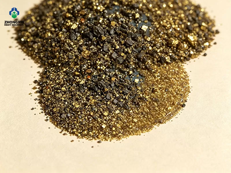 Raw alluvial placer gold ore containing gravels, river sand, and clay for gravity separation