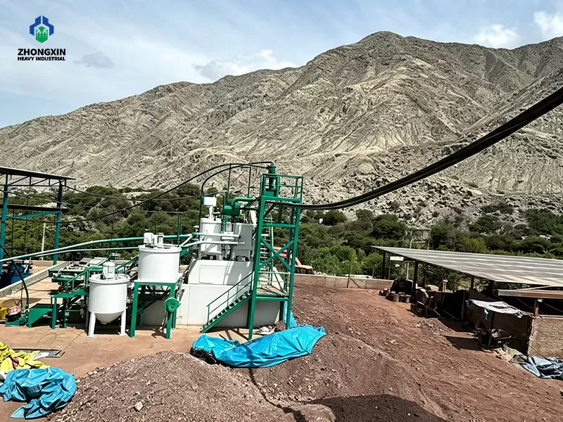 Panoramic view of oxidized copper processing plant with high-rate thickeners and dewatering system