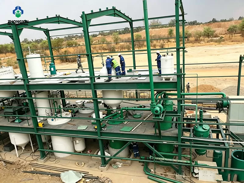 Full-view of copper ore grinding and staged sulfidization flotation circuit in operation