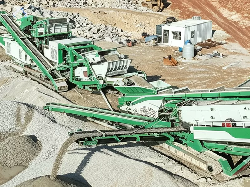 Multi-deck vibrating screen producing 0-5mm, 5-10mm, and 10-20mm aggregate sizes
