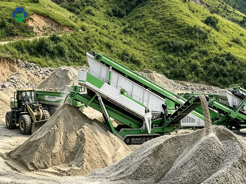 100-150 TPH mobile crushing plant operating at a stone quarry site in Ethiopia