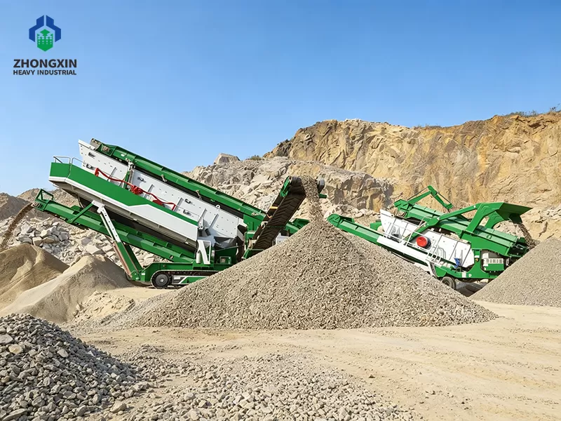 60-100 TPH mobile crushing plant processing hard granite in a Mexican quarry