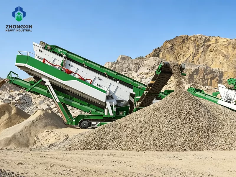 mobile crushing station deployed at a remote mining site