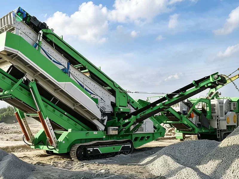 100 TPH mobile crushing plant processing uranium ore at an open-pit mine in Namibia