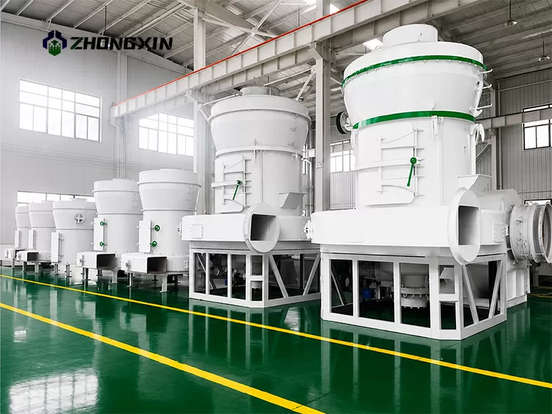 YGM high pressure grinding mill main unit with the classifier mounted on top