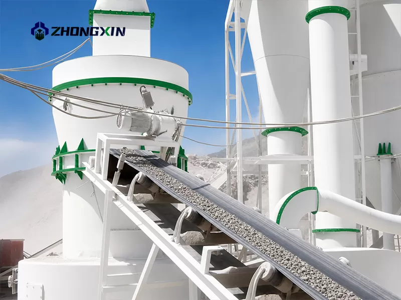 MTM European grinding mill running in a limestone powder plant