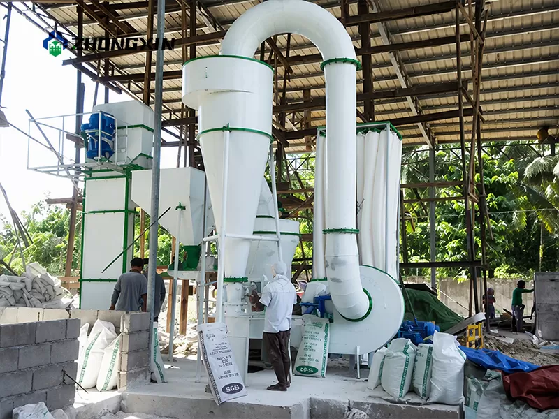 Complete MTM powder production line with jaw crusher, elevator and feeder