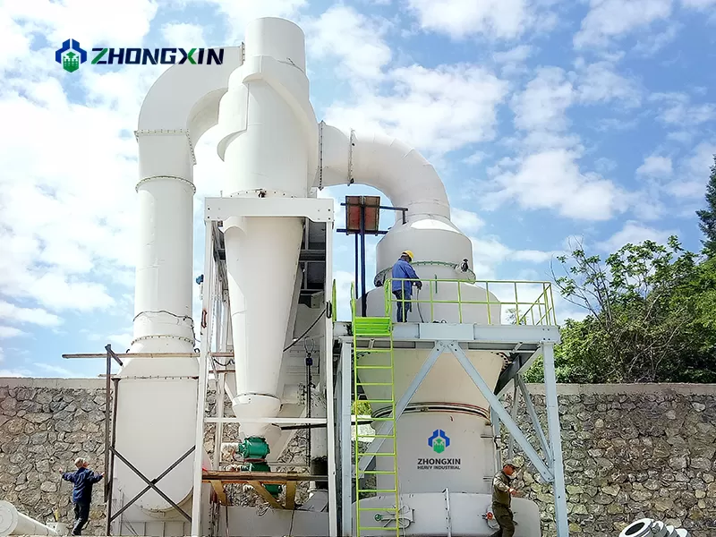 MTM European grinding mill running in a limestone powder plant