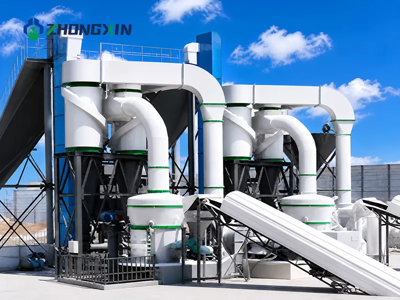 Automated vertical roller mill grinding and powder classification production line