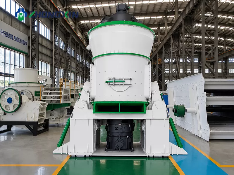 Batch of LM series vertical roller mills ready for shipment in industrial factory warehouse