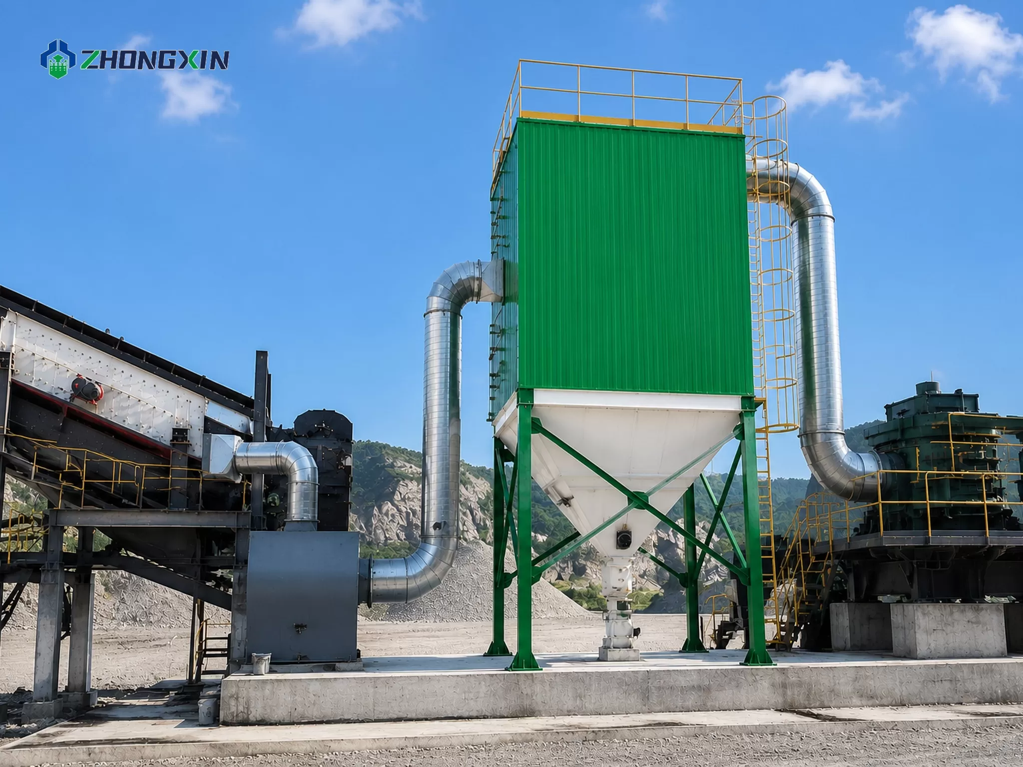 Clean air chamber and outlet duct of the pulse dust collector