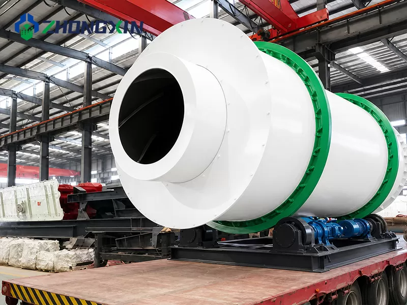 Lifting plates inside the drum that lift and scatter the material