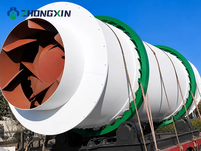 Cutaway of the drum showing the inner layer and the lifting plates