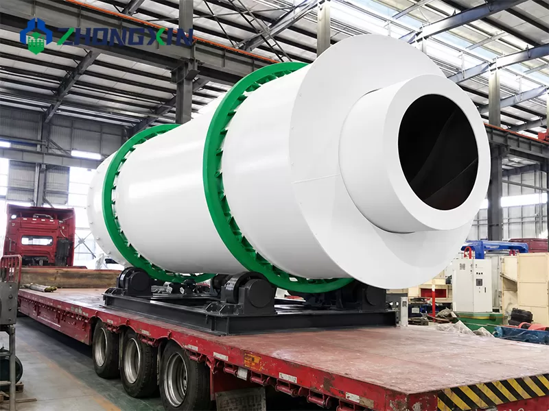 Support rollers and drive that turn the three-cylinder dryer