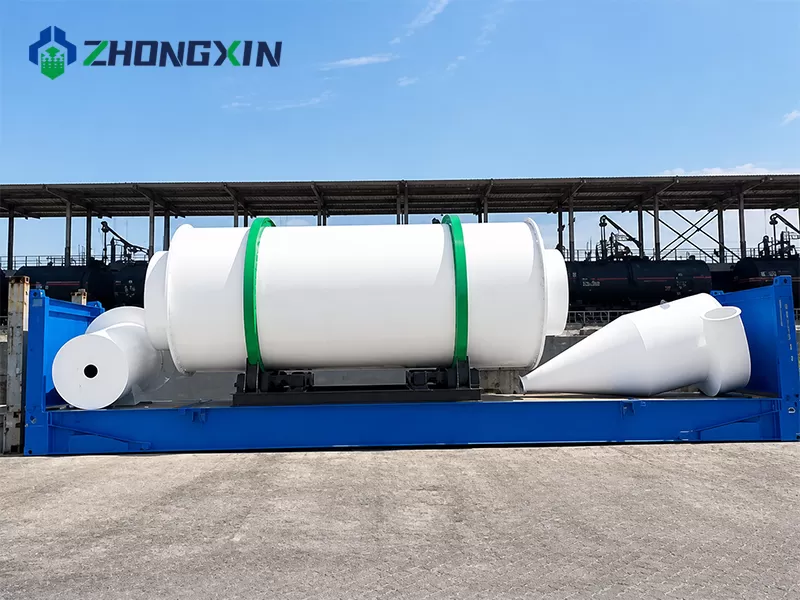 Three-cylinder dryer loaded on a flatbed truck for delivery