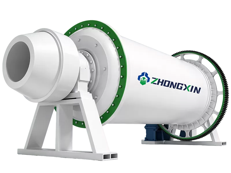 3D rendering of Zhongxin dry grinding ball mill with electric motor drive