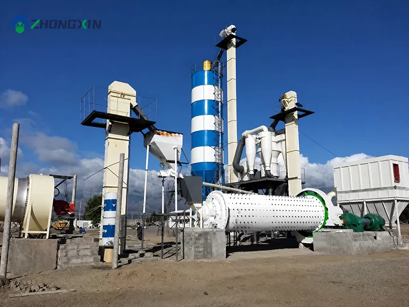Outdoor dry ball mill plant equipped with pulse bag dust collection system