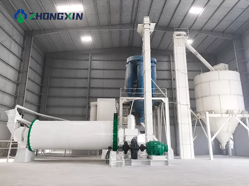Complete ceramic ball mill production line installed in factory workshop - Zhongxin