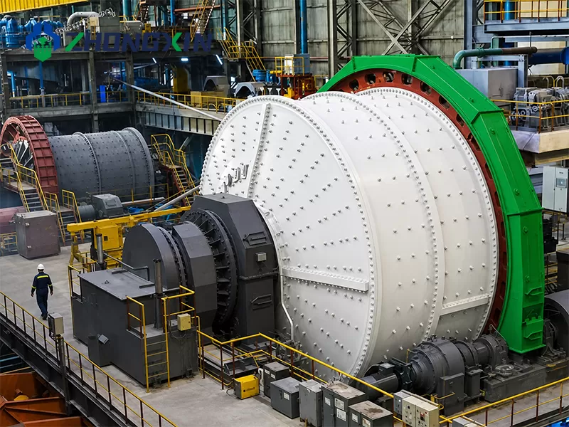 Autogenous mill installed on the wet grinding line of a mineral processing plant