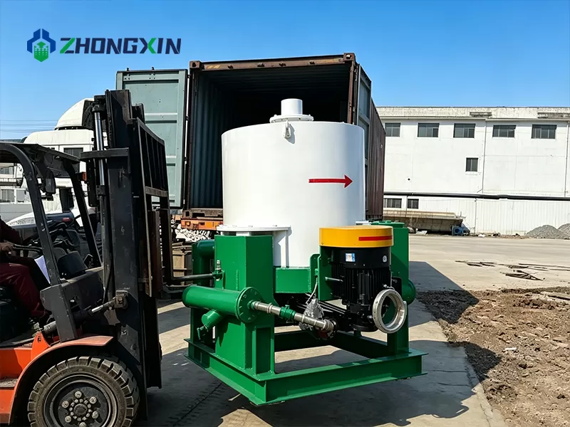Export packaging of Knelson-type gold concentrator ready for international shipping