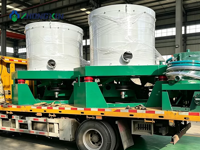 Centrifugal gold concentrators packed in container for overseas export shipping