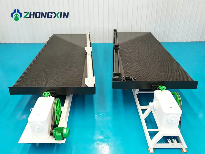 6-S shaking table deck surface with riffle patterns for fine gold recovery