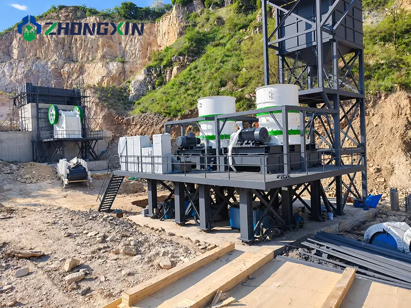 Quarry crushing plant equipped with DP single cylinder cone crusher
