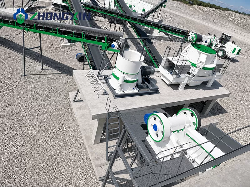 Aggregate processing plant with DP single cylinder hydraulic cone crusher