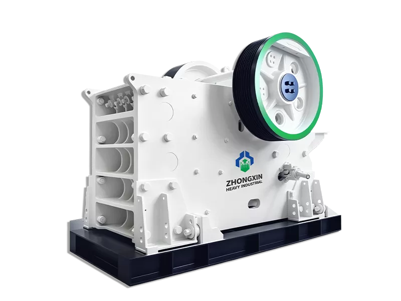 ZXC European jaw crusher structure with flywheels for primary crushing.