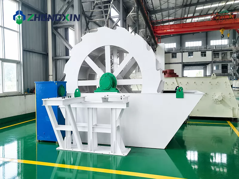 Factory-built wheel bucket sand washer designed for aggregate and silica sand cleaning