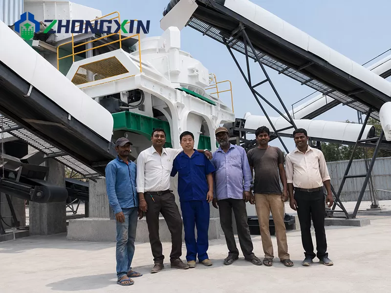 International clients visiting 500TPH VSI sand making plant installation site