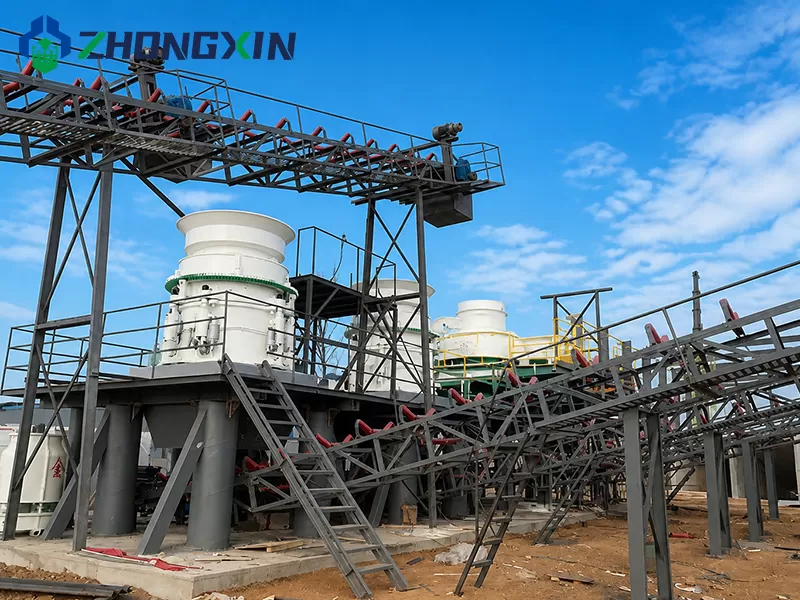 Complete VSI sand making production line with belt conveyors in aggregate plant
