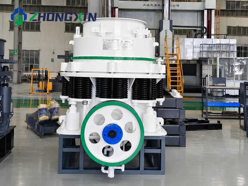 Front view of PSG Symons cone crusher for secondary crushing in workshop stock