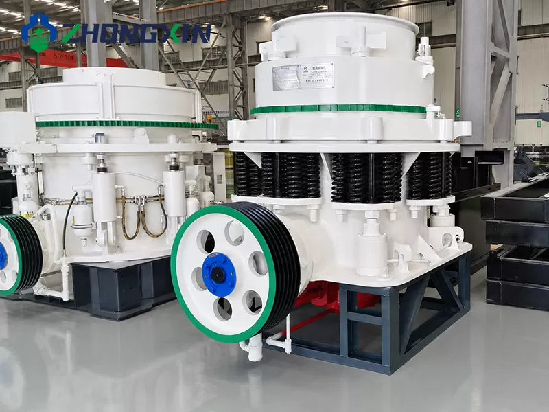 PSG composite cone crusher in factory workshop for hard rock reduction
