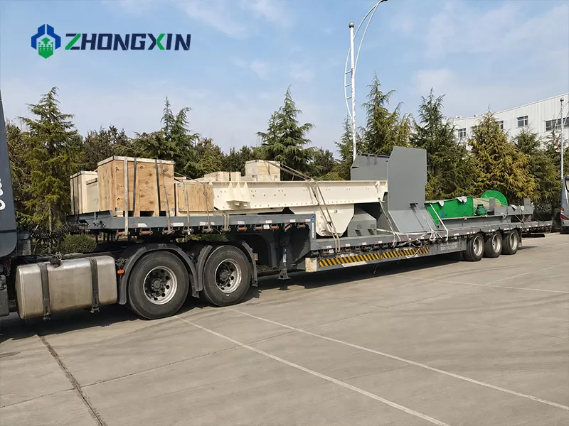 ZSW Vibrating Feeder securely packed for international shipment