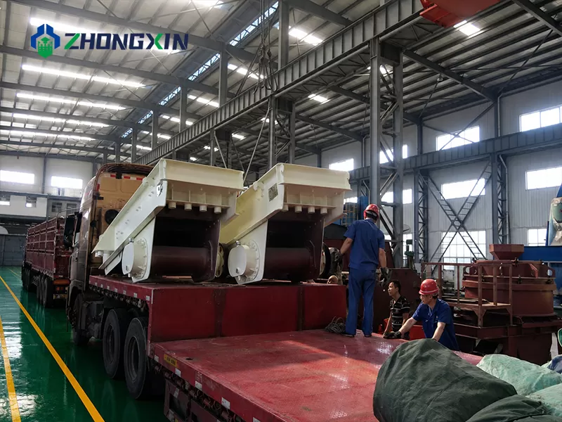 ZSW Vibrating Feeder securely packed for international shipment