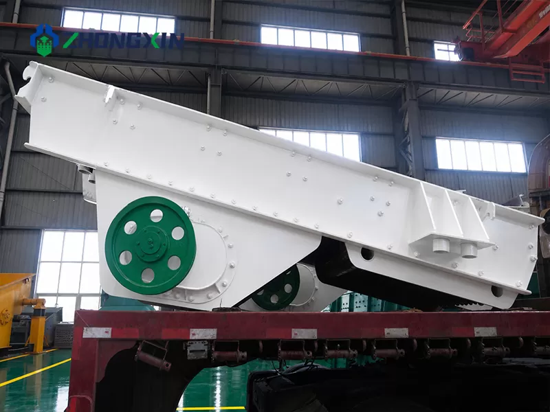 ZSW Vibrating Feeder securely packed for international shipment