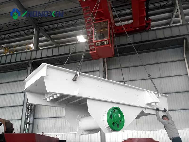 ZSW Vibrating Feeder securely packed for international shipment